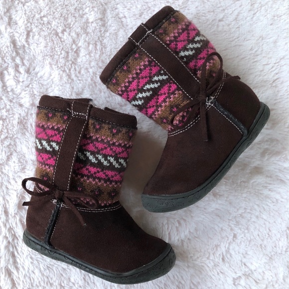 Circo Baby Girl Boots Brown/Pink Size 5 - Picture 3 of 8